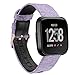 Produktbild TopTen Fan-Motive Nylon Sport Handgelenk Armband Strap Ersatz Zubehör Armbanduhr-Band für Fitbit Versa Gesundheit und Fitness Smartwatch, Violett, 5.5" -8.1"
