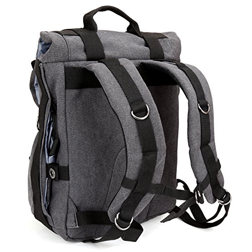 Evecase Grand Sac    Dos avec Housse de la Pluie pour Appareil Photo Cam  ra DSLR  Canon  Nikon etc  et Odinateur Portable Tablette jusqu      14 Pouces  Cloisons Amovibles  Pratique    Photographe-Gris