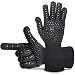 Produktbild Ofenhandschuhe doppelt hitzebeständig mit Fingern Lange Unterarmschutz BBQ Handschuhe für Grillen Kochen Backen 1 Paar BlackW
