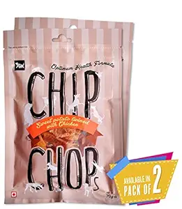 Chip Chops Sweet Potato Chicken Dog Treats, 140g Pack of 2, Optimum Health Formula