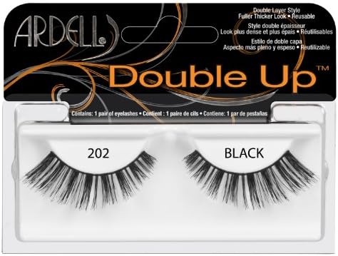 Ardell Glamour 202 Double Up Eye Lashes, Black