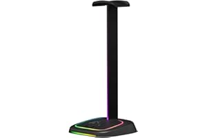 The G-Lab K-Stand Neon RGB HUB – Soporte Auriculares con Iluminación RGB – Soporte Cascos Gaming con HUB USB-A/USB-C y Botón ON/Off | Accesorio Gaming para PC PS5 Xbox Switch – Regalo Gamer | Nuevo