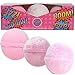 Fizz Bath Bombs 'Girl Power' Lush Bath Bomb Gift Set Includes 3 Supersized Fun, Fruity and Sparkly Bombs That Fizz for Longer and Let Girls Enjoy a Fun Pamper Session