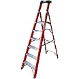 Excel Electricians Fibreglass StepLadder 3/4/5/6/8 Tread EN131 - Heavy Duty 6 Treads ladder, foldable ladder, folding stepladder, lightweight stepladder, fibreglass stepladder (6 Tread, Red Color)