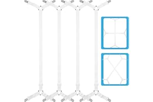 Zofory 4 Pièces Endeur Drap Housse lit Drap Réglable(70-280cm), Attache Drap Housse, Réglable Élastiques Triangle Sangles, Elastique Drap Housse Avec Clips en Métal, Pour les Matelas Carrés, les Draps