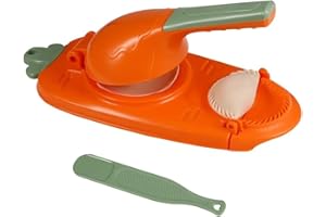 Zuofan Machine à Boulettes 2 en 1, Machine à raviolis, Presse À Faire des Boulettes Moules À Boulettes appuyant sur la pâte de Moule d'emballage de Peau de boulette (Orange)