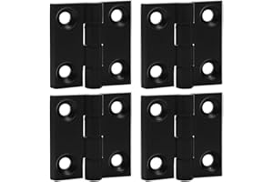 KtbeYTi 4 Piezas Espesar Negro Bisagras 40 x 40 mm silenciosa Bisagra de Cojinete Aleación de Zinc para Puertas Fijas de Habitaciones