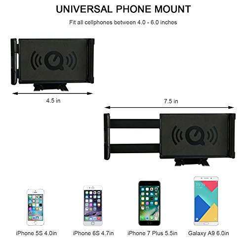 Cellulari Supporto Nero, Letone Neck Phone Support Girevole 360 Rotazione Collo Supporto per Appeso per iphone, Samsung, Huawei Smartphone Universale, per Auto, Divano, Cucina, Ufficio