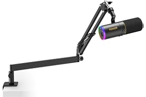 TONOR Microfono Dinamico USB/XLR Gaming con Supporto da Braccio, Microfono Cardioide RGB per Giochi, Streaming, Podcasting, Registrazione Vocale, Microfono in,etallo per PC, TD520S+