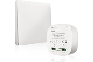Luxvista Funk Lichtschalter Set Funkschalter 230V 10A für Lampe 50M Reichweite Funk-Wandsender Ohne Batterie Funk Wechselschalter Keine Verkabelung Erforderlich