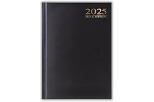 PAULSTORE 2025 Diary A4 | A5 | A6 Diary Week to View | Page A Day | Desk Diary | Hard Backed For Home And Office Use (Black, A6 Week To VIew)