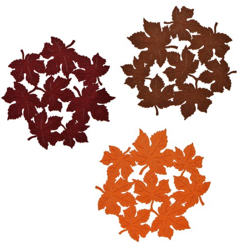 Preisvergleich Produktbild 3 Stk. Unterlage / Wandbild / Deko: Weinranke Blatt Ahorn aus Filz - Tischunterlage gefilzt Türschild Platzset Platzdeckchen Ahornblatt