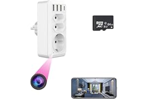 Ukryta kamera, kamera z gniazdem UE z 3 interfejsem USB i portem typu C, Firstoy HD WiFi EU adapter kamera z noktowizorem i funkcją zdalnego oglądania, nadzór do domowego biura i bezpieczeństwa wewnętrznego
