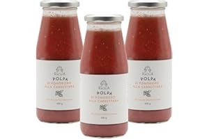 RACILIA Polpa di Pomodoro alla Carrettiera - 100% Pomodori Siciliani, Senza Coloranti, Conservanti, Addensanti - Ricetta Tradizionale Siciliana - Pack 3x450gr