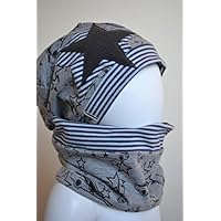 Set Beanie-Mütze + Loop-Schal aus Jersey, Junge Gr. 42-57