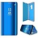 Produktbild FNBK Samsung Galaxy S9 Plus Hülle Spiegel Cover Mirror Case Flip Schutzhülle Blau Handyhülle Wallet Handy PC Luxus Bumper Backcover Stand Stoßfest Bookstyle Männer Frauen Handytasche