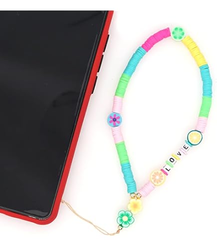 Breloques Anti-Perte Acrylique Pour Téléphone - Lot De 2 Chaînes 24cm (Multicolore Et Blanc) - Pour Porte-clés, Sac, Portefeuille - Décoratif Et Pratique