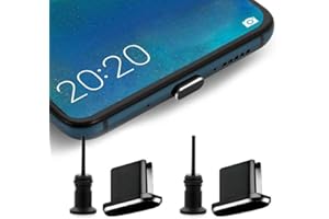 MenYiYDS 4 Stück Type-C Staubschutz Metall passend für Samsung Galaxy, Android-Smartphone， Kopfhörerschutzkappe Staubstecker (Schwarz)