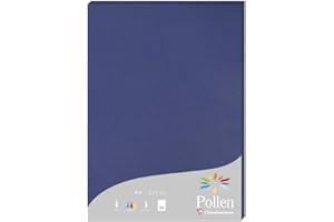 Clairefontaine 24284C – Zestaw 25 arkuszy papieru do zaproszeń i korespondencji – A4 (21x29,7cm) – 210g/m² – Kolor granatowy – Kolekcja Pollen – gładki papier klasy premium