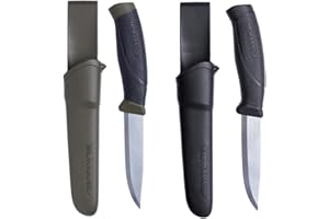 Morakniv Outdoor Messer mit Scheide - Mora Companion S - 2-Pack - Jagdmesser Feststehende Klinge aus Edelstahl - 2,5 mm - Hergestellt in Schweden - Survival Messer für Camping & Jagd
