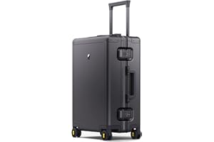 LEVEL8 Valigia Bagaglio a Mano Alluminio Rigido Trolley 20", Elegante Valigia Trolley con Rotelle Girevoli e Lucchetto TSA Integrato, 56cm, 35.5L, Grigio