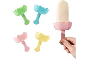 Goiern Uchwyt na lody na patyku dla dzieci, 4 sztuki, do wielokrotnego użytku, dla dzieci i małych dzieci