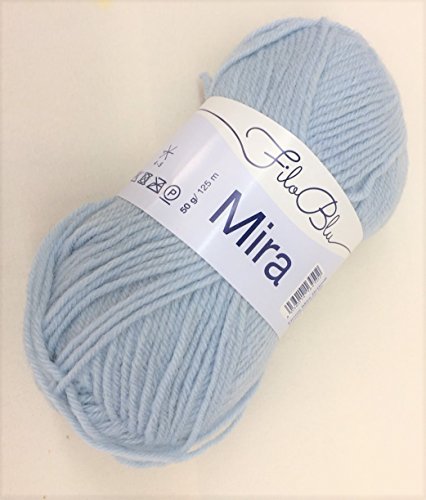 Gründl Filo Blu Mira, Sonderposten, 14 tolle Pastellfarben, 50 Gramm Knäuel (08 hellblau)