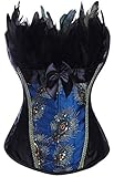 Burlesque Pfau Pattern Korsett Corsage Halloween Karneval Kostüme
