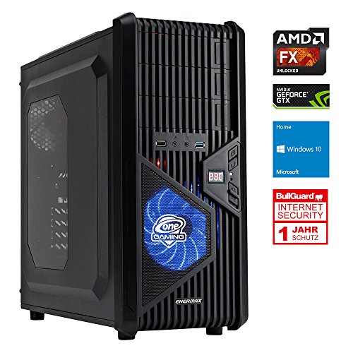 ONE Gaming PC Advanced 03 · AMD FX-6300 (6 x 3.50GHz) · 4 GB Nvidia GTX 1050ti GGDR5 · 8GB RAM · 1000GB HDD · Gigabyte GA-970A-DS3P · Windows 10 Home · Leiser Gaming-PC · VR Ready