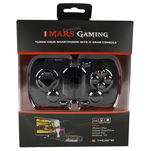 Mars Gaming MGP1 - Gamepad smartphone Bluetooth (10 pulsanti programmabili, 20 h utilizzo, compatibile con Android / iOS, PC e Mac), colore nero