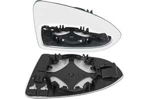 URAQT Fit for VW Golf MK7 2013-2020 Wing Mirror Glass, Right Heated Wing Mirror Glass Replacement, Convex Clear Driver Side Heated Aspherical with Support Plate Door Mirror OEM:V-W (5G0857522)