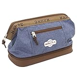 Praktischer Kulturbeutel im Vintage-Design, Ideal zum Verstauen Ihrer Reiseutensilien oder Kosmetikartikeln, Cleveres Verstauen: Integriertes Nassfach am Boden zum Trennen von z.B. Gels und Puder