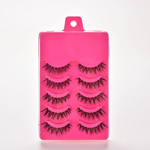 Generic 5 Pairs Rose Soft Eye Lashes Makeup Handmade Thick False Eyelashes