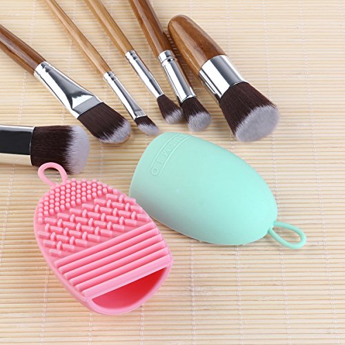 RUIMIO Pinsel Reinigung Aufhänger Pinselreiniger Silikon Pink/Mintgrün - 8