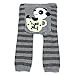 Baby & Toddler Wooly Leggings by Dotty Fish - Grey Stripes with Panda in a Tea Cup - Medium / 12-24 months