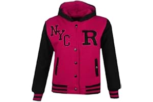 A2Z 4 Kids Unisexe B.B Encapuchonné R Mode FOX Varsity Veste Baseball Style Manteau Longue Manches Nouveau Décontractée Mode Filles Garçons Nouveau Âge 2-13 Ans