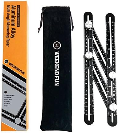Full Metal Multi Angle Ruler Measuring Tool,Aluminum Alloy Template Tool Angle Finder Functional Ruler,Measures All Angles for Woodworking,Gift for Handyman,Carpenters