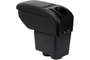 ZENVI Braccioli Compatible with Volkswagen VW Polo Braccioli 2002-2009 Console Centrale Organizer Immagazzinaggio Scatola Utilizzabile Per Autisti Supporto Gomito(Stile Fibra Carbonio)