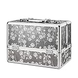 Geniale Aufteilung des Schminkkoffer- Mit insgesamt 2 Ebenen, 4 Fächern einem großen Fach untern sowie zwei Klappschlössern werden Ihre Schätze ordentlich und platzsparend aufbewahrt