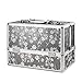 Produktbild AMASAVA Kosmetikkofer Schminkkoffer Beauty Make-up Case,aus PVC Leder und Aluminium,2 verfügbare Ebene,mit 2 Klappschlössern,36cm x 21.5cm x 25.5cm,2.5kg Grau+Rosa (Silver)
