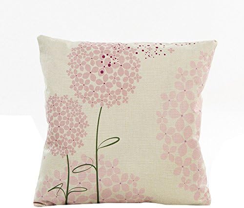 Moonuy Flowers Plants Printing Flax Cushion Covers (Pink)
