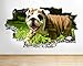 Produktbild D500 Cute British Bull Dog Puppy zerstörten Wand Aufkleber 3D Kunst Aufkleber Vinyl Raum