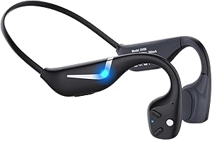 MONODEAL Cuffie a Conduzione Ossea, Auricolari Open Ear Bluetooth 5.3 con Luce Intelligente, IP67 Sport Impermeabili per Corsa Passeggiate Ciclismo Escursionismo Fitness Ufficio