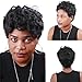Produktbild ADFHGFJ Perücke, Kurze Haare, Black African, Kleines Volumen Kappen, Natural Black, Perücke