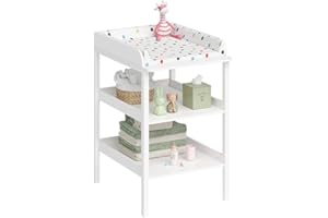 Bellabino Wickeltisch Bani, Baby Wickelregal weiß, Wickelkommode mit großer Wickelfläche und viel Stauraum, Maße: H 94 cm, T 57cm, B 72cm
