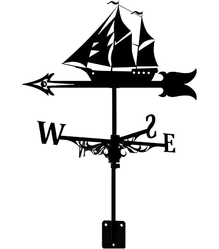 Windfahne Aus Metall Für Dach & Garten – Schmiedeeisen-Design, Mit Halterung, Wetterfest & Dekorativ