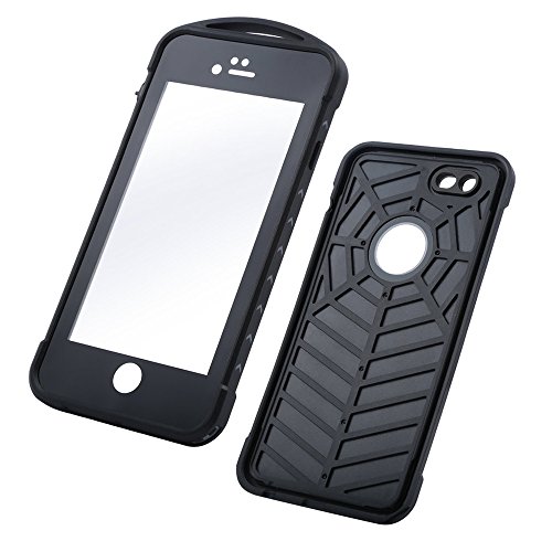 Cozime - Funda iPhone 6 Carcasa Impermeable Cubierta protectora Inteligente de PC Ultra Resistente a Ca  da  color negro
