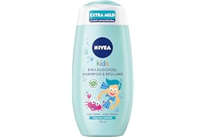NIVEA MEN NIVEA KIDS 3 w 1 Duschgel, szampon & spülung (250 ml), pielęgnacja i pielęgnacja dla dzieci z magicznym odprowadzeniem, extra milde & seifenfreie Haar- und Hautpflege dla dzieci