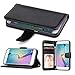 Produktbild Galaxy S6 Hülle, SOWOKO Samsung Galaxy S6 Schuthülle Leder Case Brieftasche Handytasche mit Kartenfach Magnetverschluss(Schwarz)