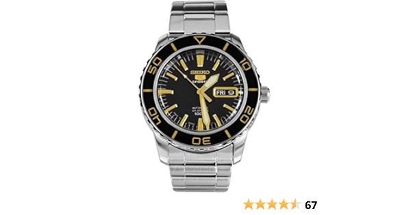 Seiko Men's SNZH57 Silver Stainless-Steel Automatic Watch with Black Dial :  Seiko: Amazon.co.uk: Watches